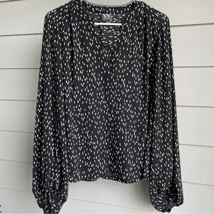 Worthington Black Blouse with White Dots